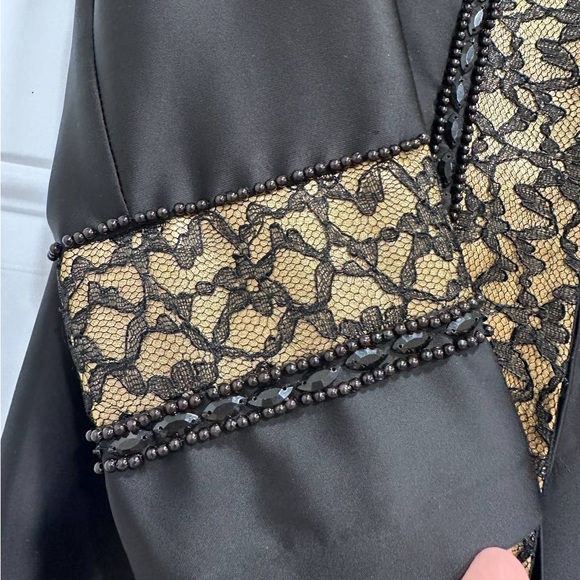 Midi embellished Dress Abaya with mesh lace beads details size S - Picture 5 of 9